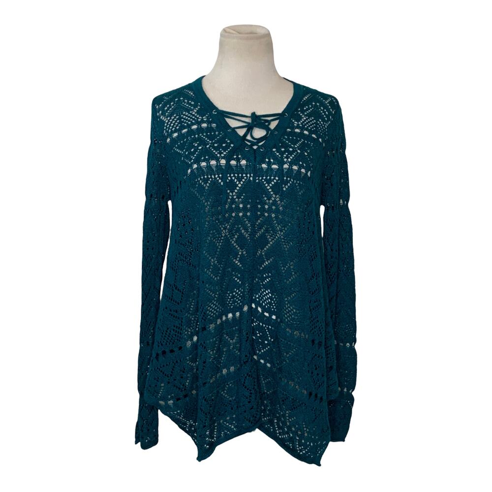 John Paul Richard green long sleeves tunic sweater size M